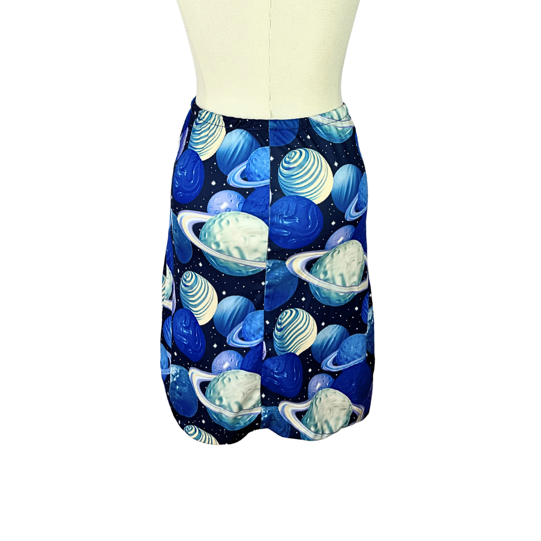 Y2K planet print skirt - S