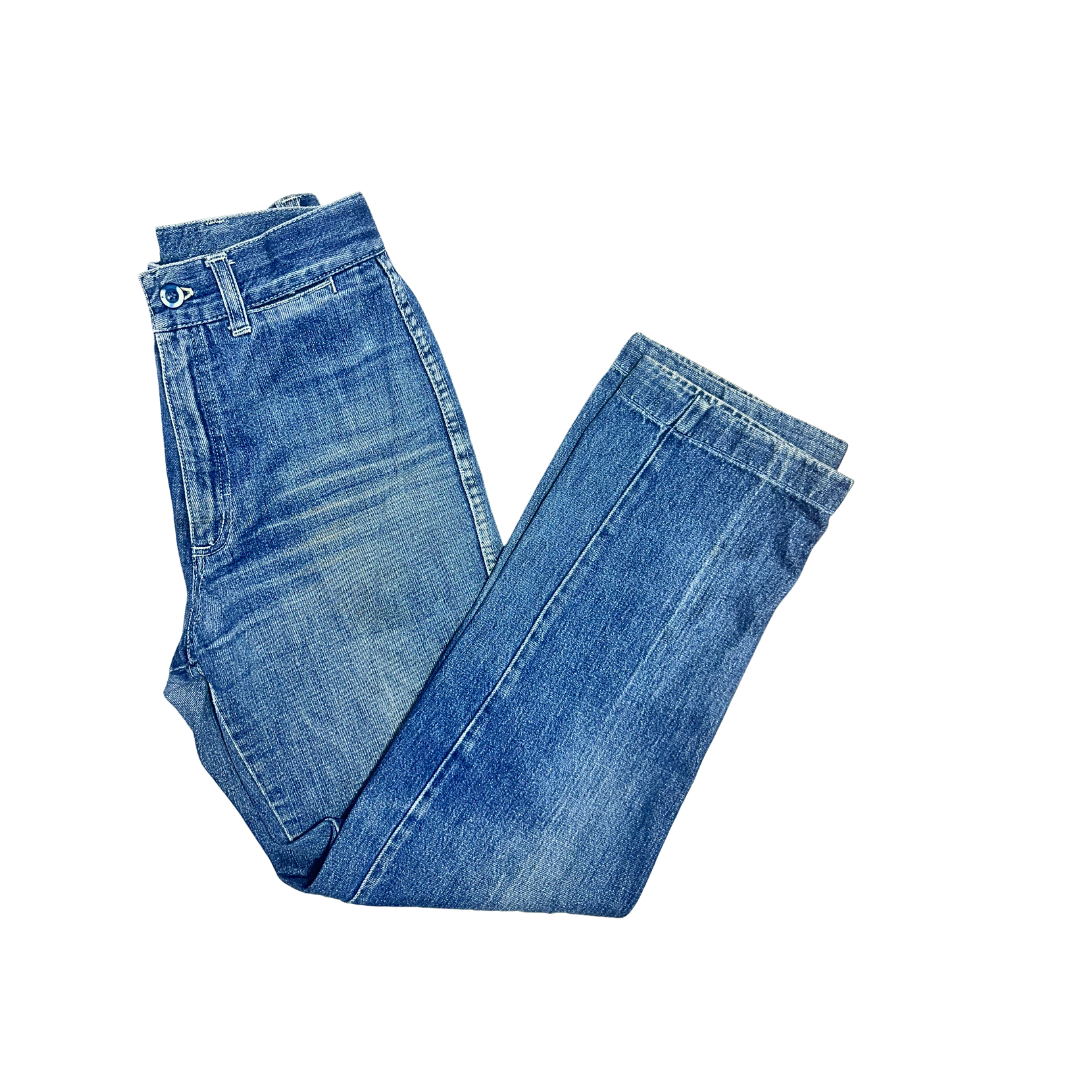 Blue vintage high waist denim jeans - S