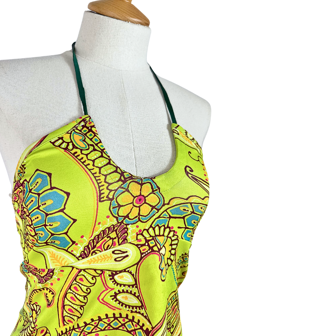 Y2K floral mandala halter neck top - XS