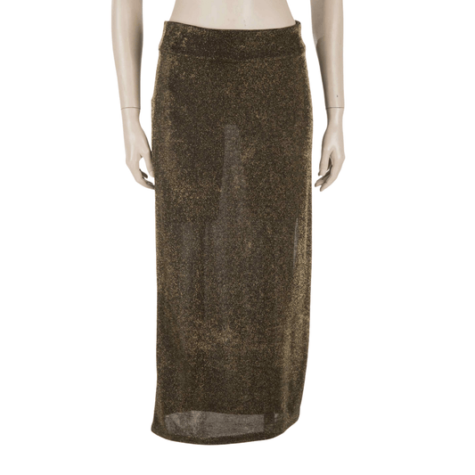 Glittery skirt with slit - M