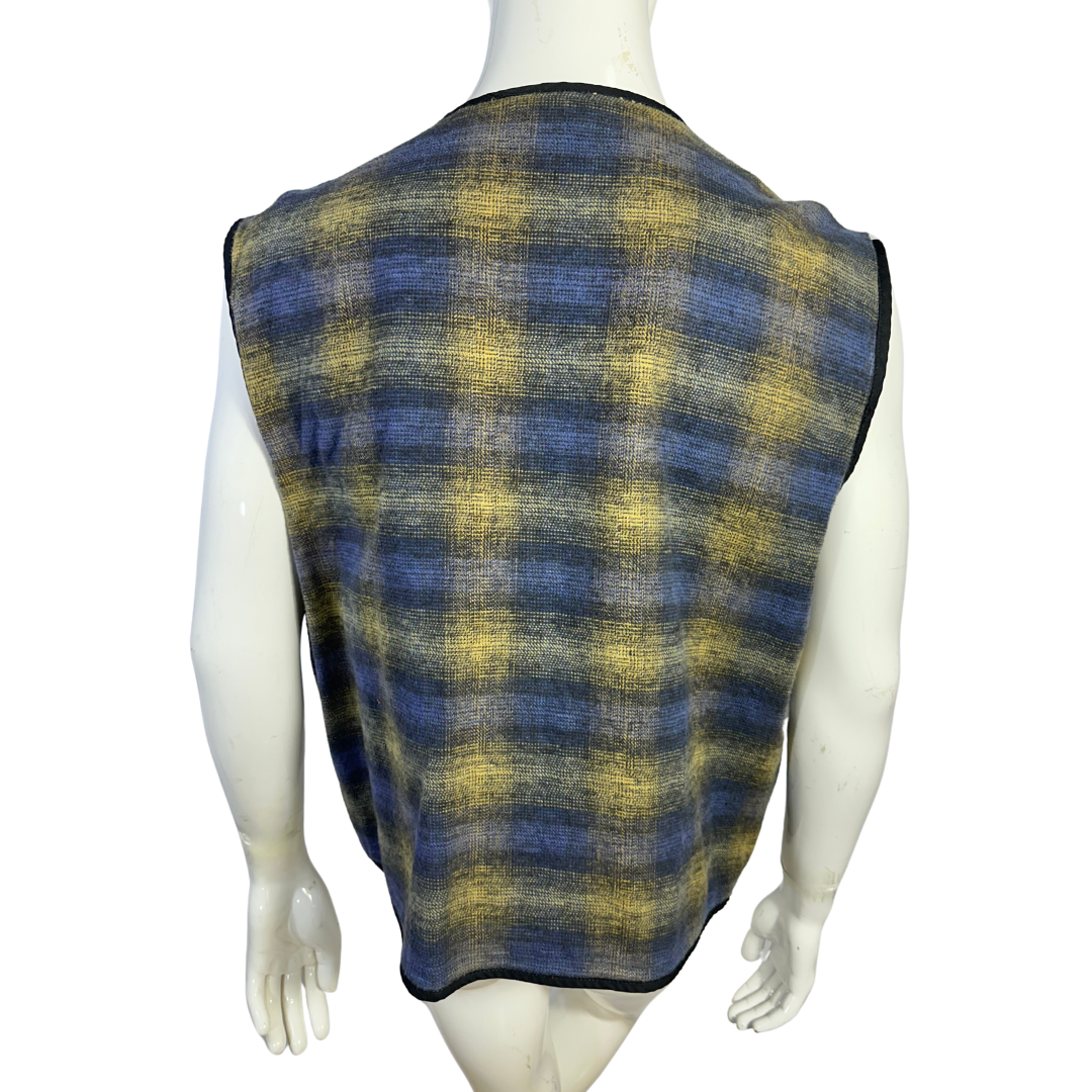 Vintage plaid vest jacket - XL