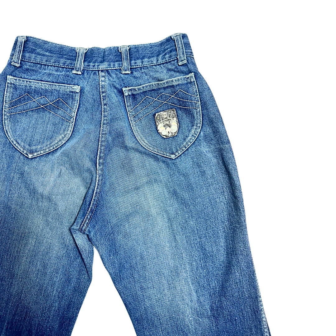 Blue vintage high waist denim jeans - S