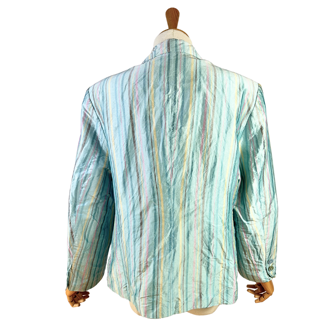 Striped silk blazer - L