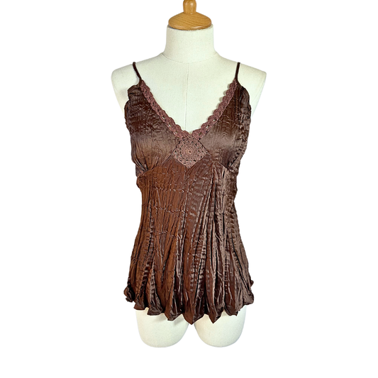 Brown Y2K spaghetti strap top - S