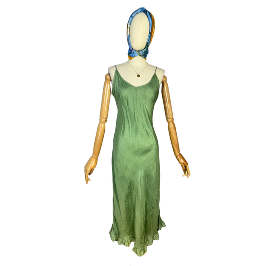 Green Y2K spaghetti strap dress - M