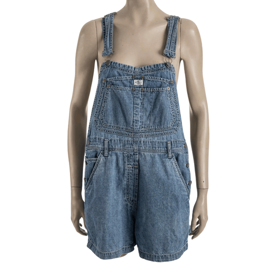 90s Calvin Klein denim dungaree shorts - L (Free Delivery)