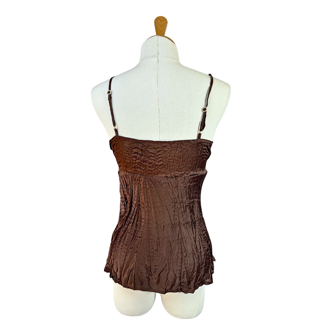 Brown Y2K spaghetti strap top - S