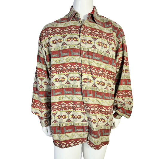 Vintage Aztec print shirt - XL