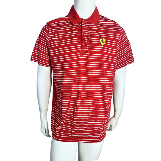 Red Ferrari striped polo shirt - 2XL