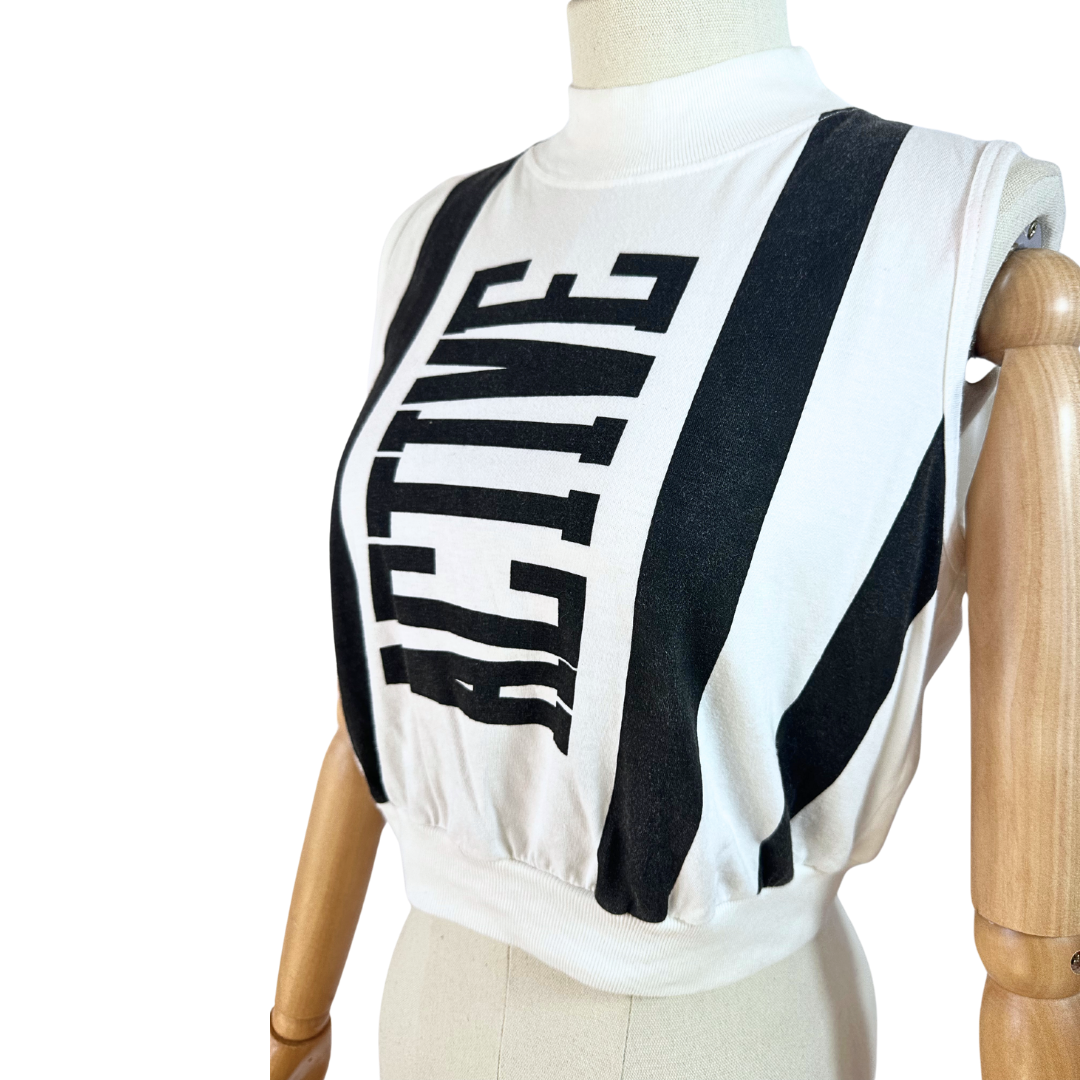 Monochrome sleeveless cropped top - M