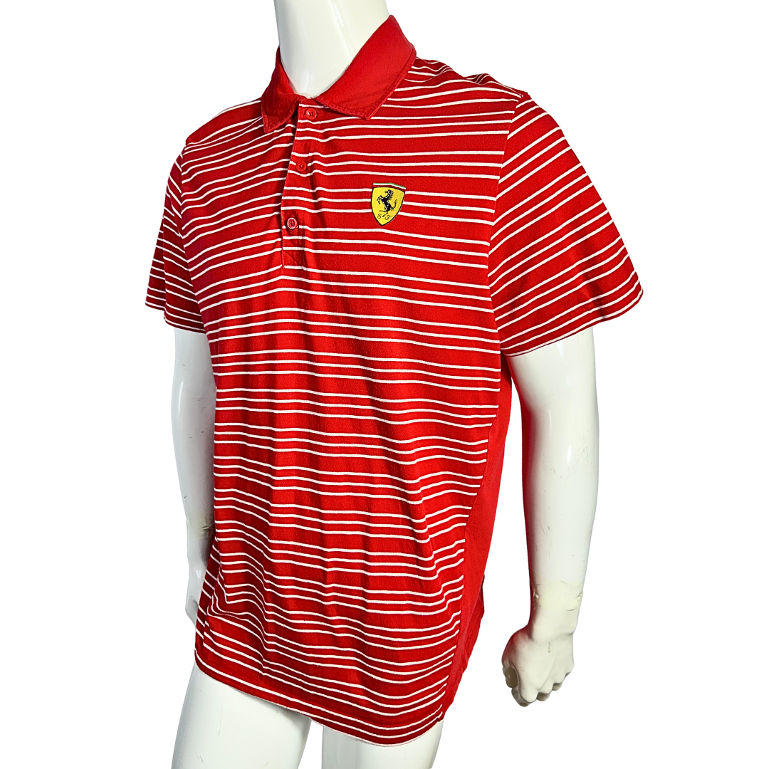 Red Ferrari striped polo shirt - 2XL