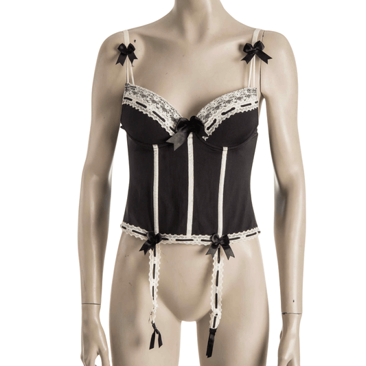 Bow corset with lace - M