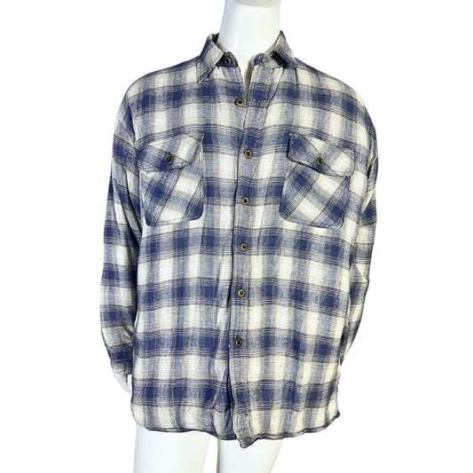 90s padded plaid shirt - XL