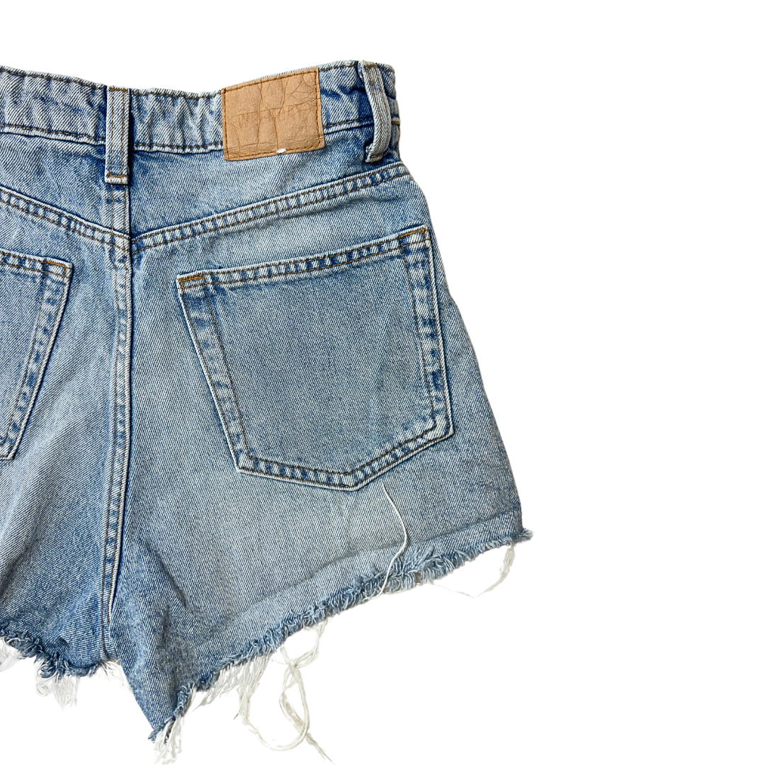 Blue 90s high waist denim shorts - XS