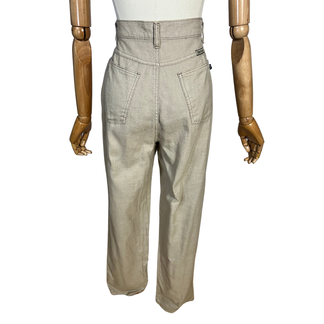Beige vintage high waist pants - M