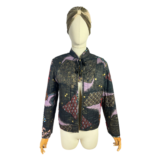 Printed quilted jacket - S
