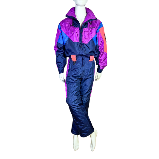 90s vintage Nevica colourblock ski suit - M