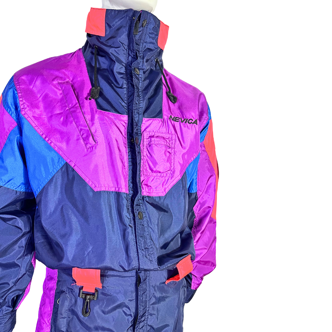 90s vintage Nevica colourblock ski suit - M