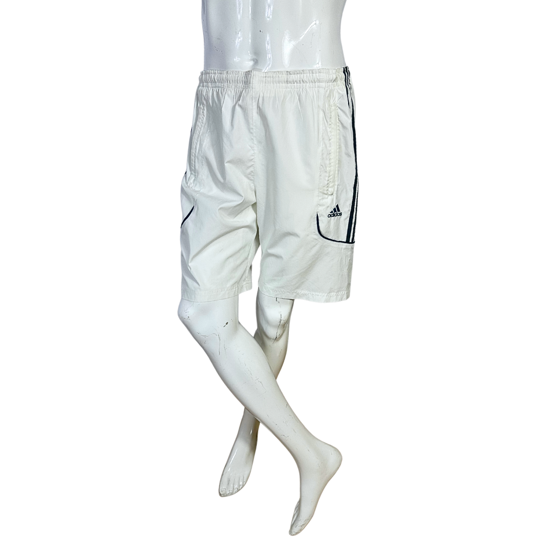 White Adidas athleisure shorts - M