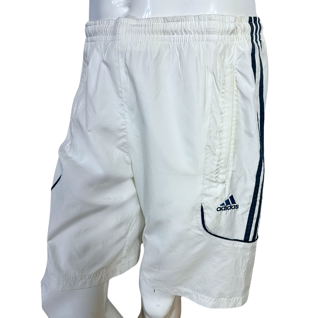 White Adidas athleisure shorts - M