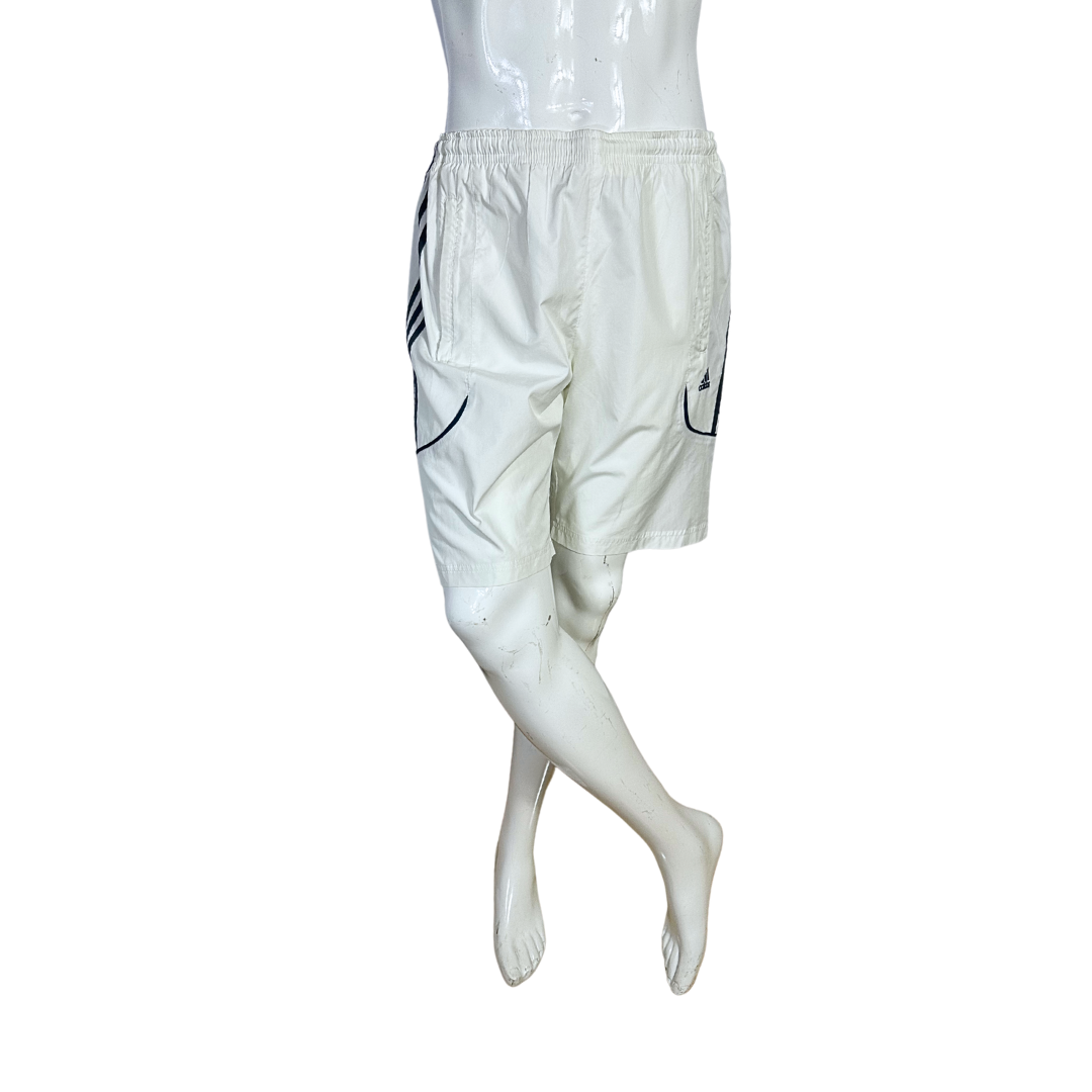 White Adidas athleisure shorts - M