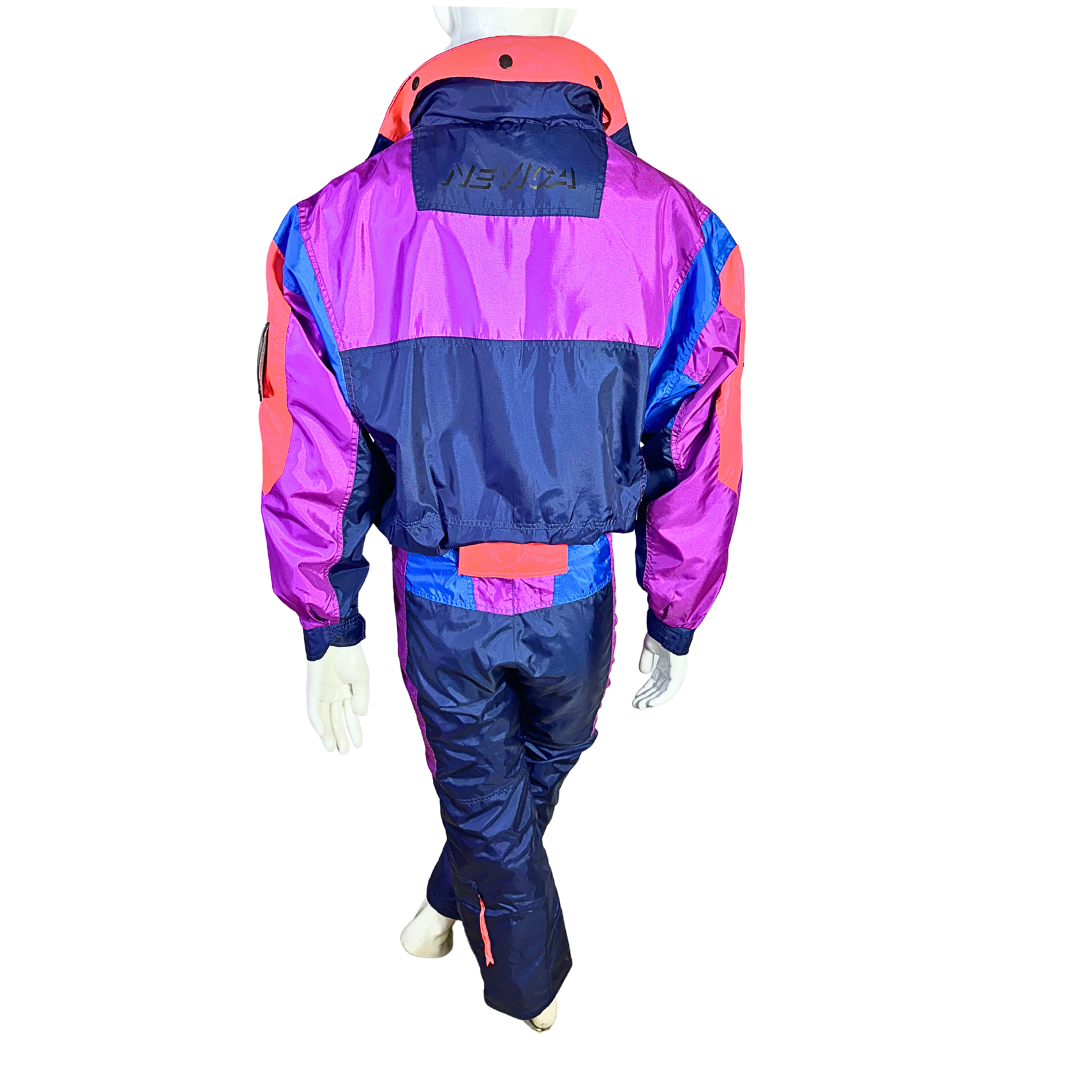 90s vintage Nevica colourblock ski suit - M