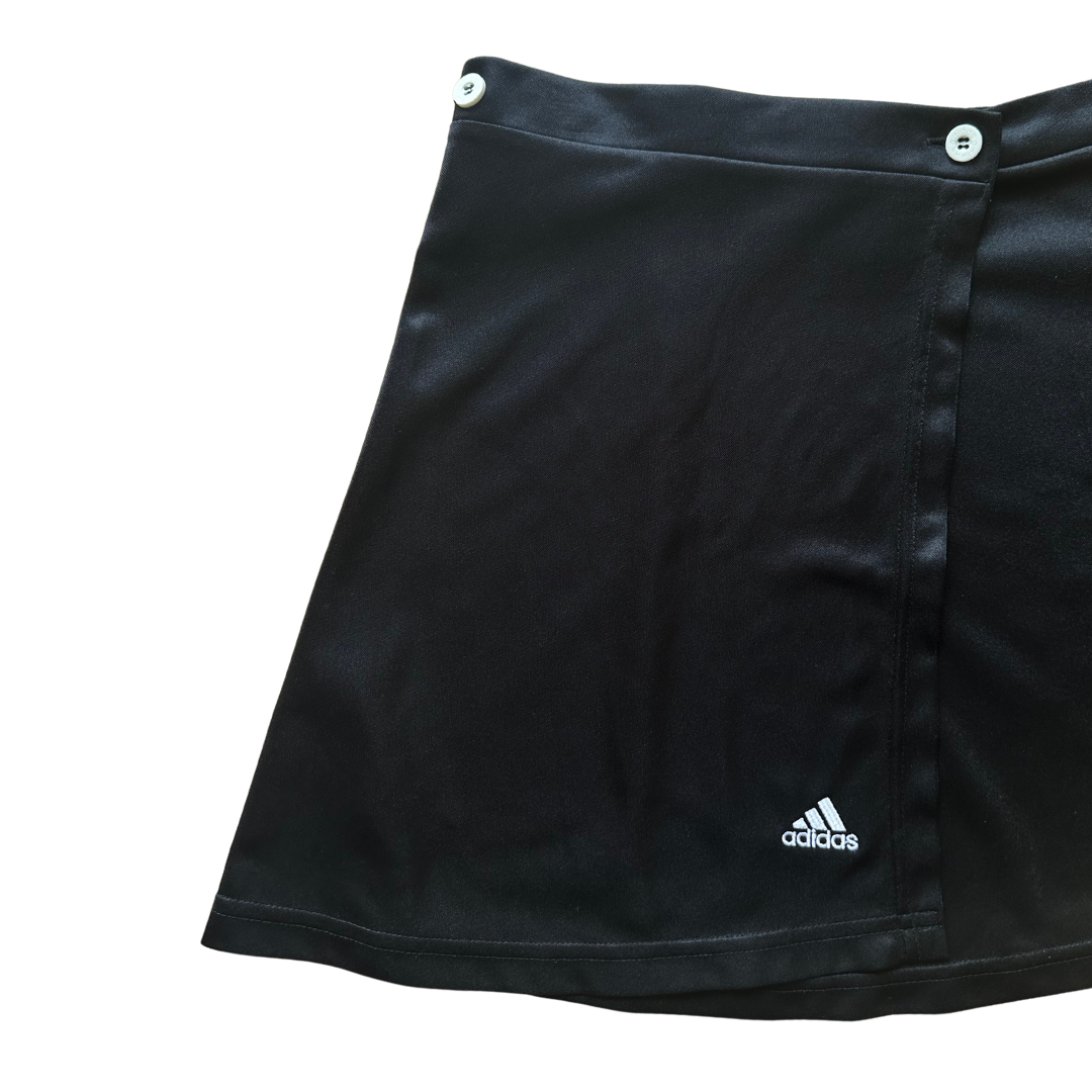 Black vintage Adidas athleisure wrap mini skirt - L