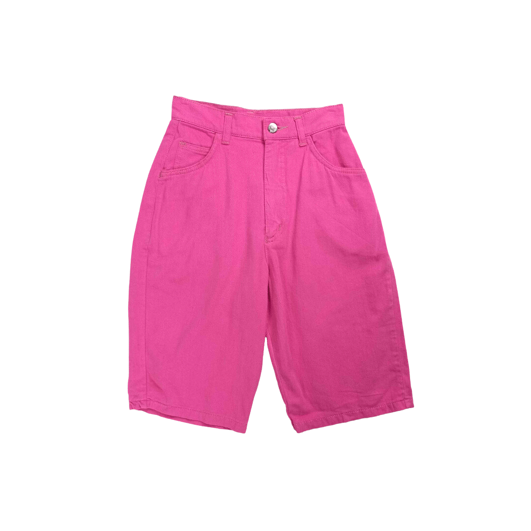 Barbie pink high-waisted denim shorts - XS/S