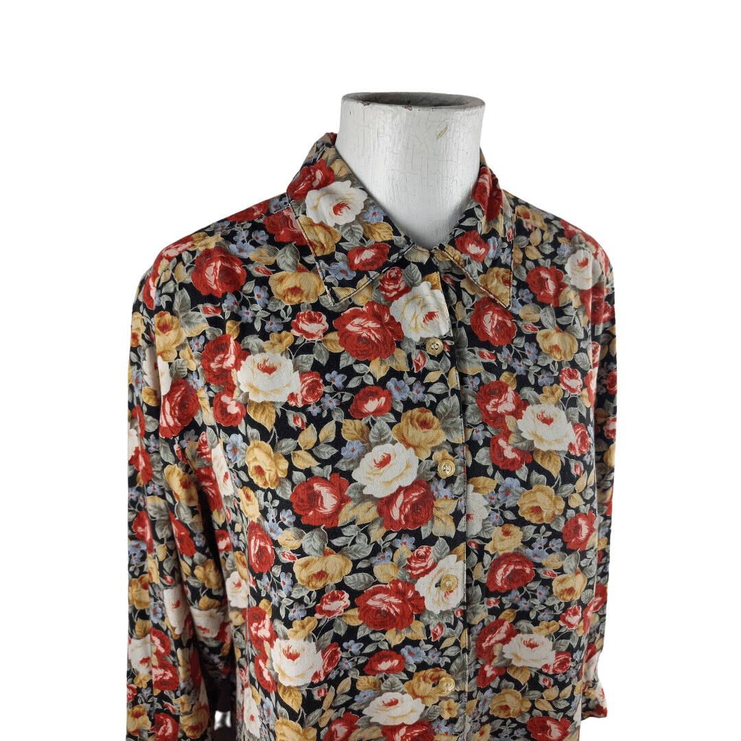 Floral longsleeve shirt - S/M