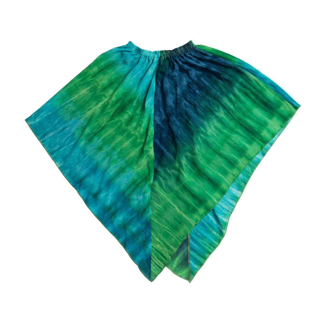 Elasticated tie-dye asymmetrical hem skirt - S