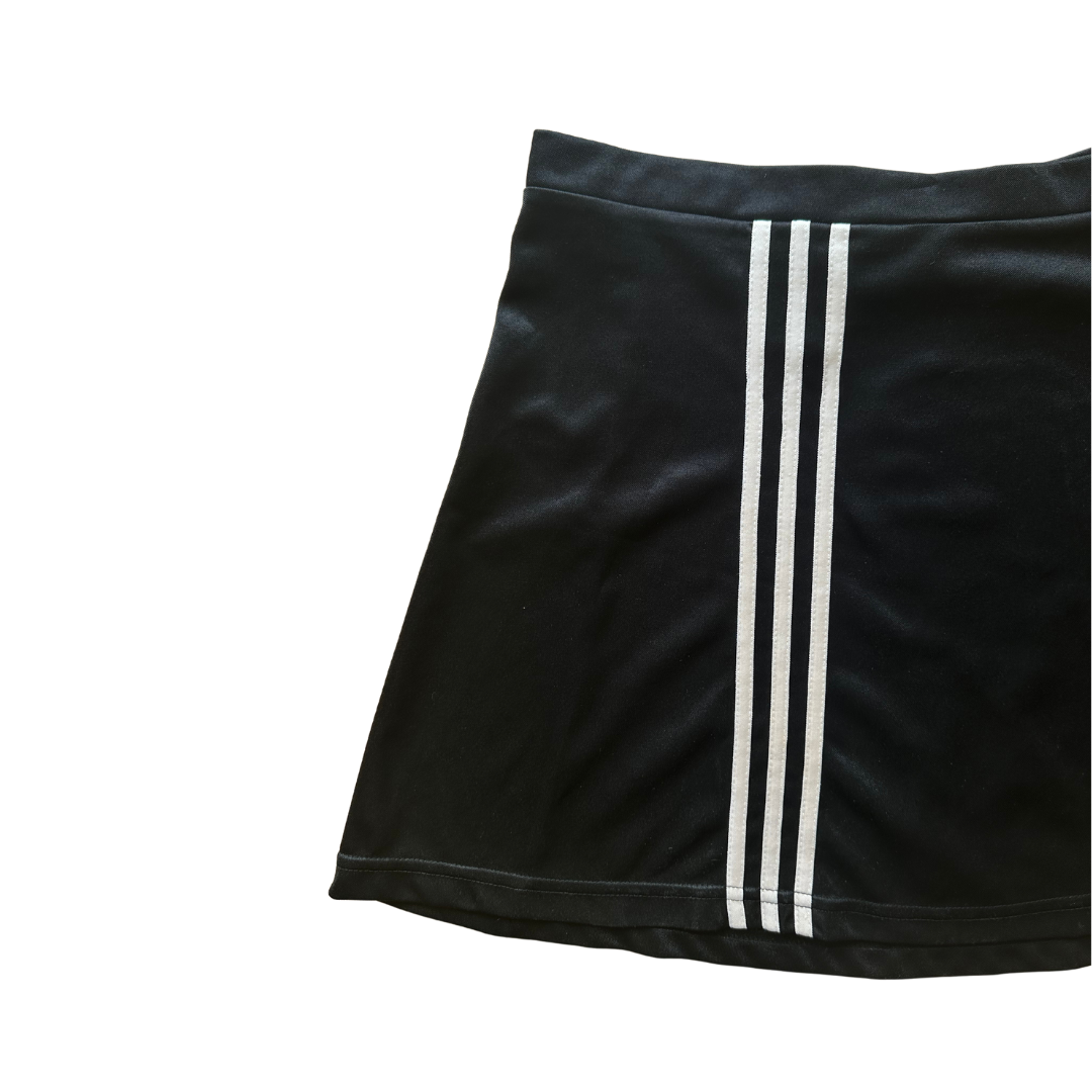 Black vintage Adidas athleisure wrap mini skirt - L