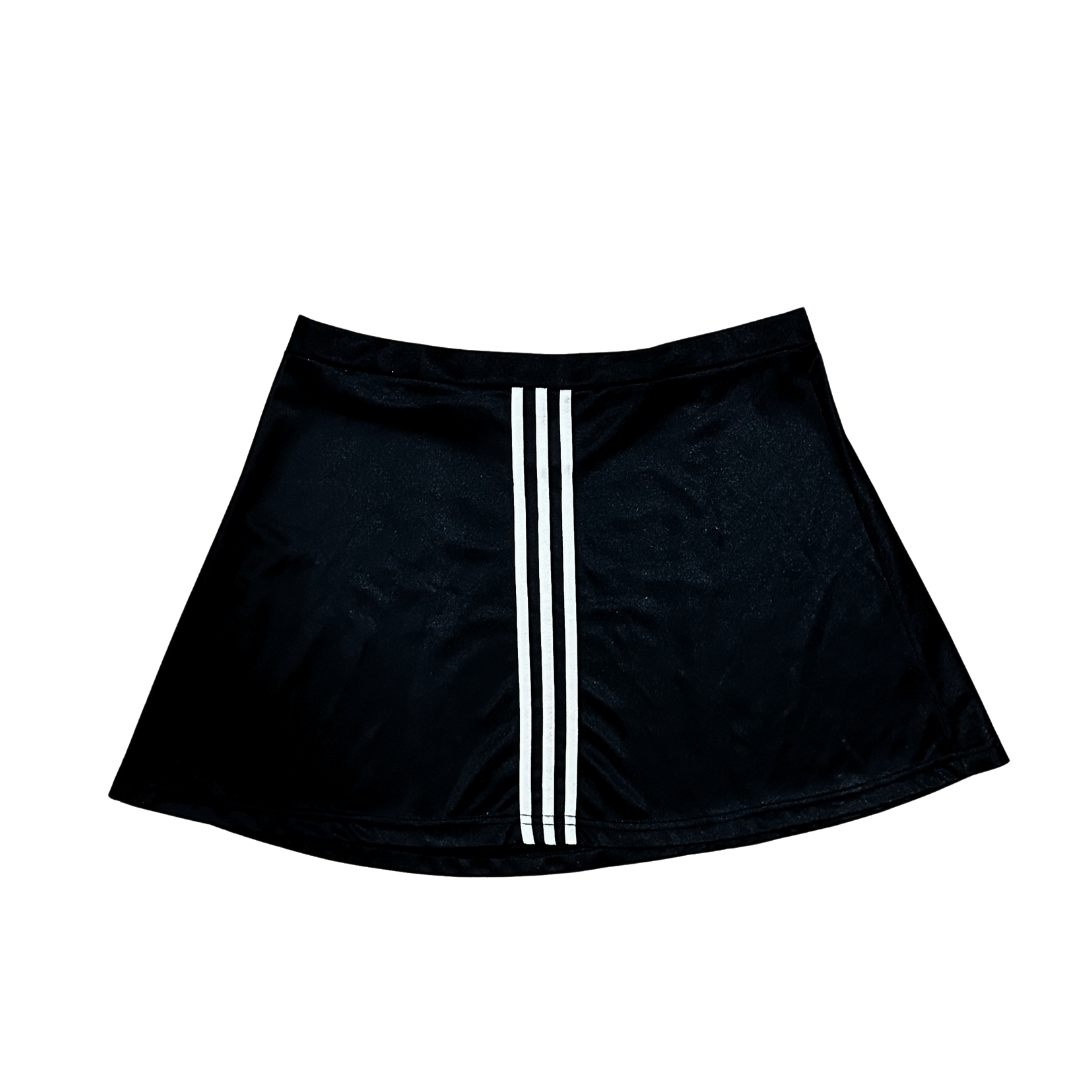 Black vintage Adidas athleisure wrap mini skirt - L