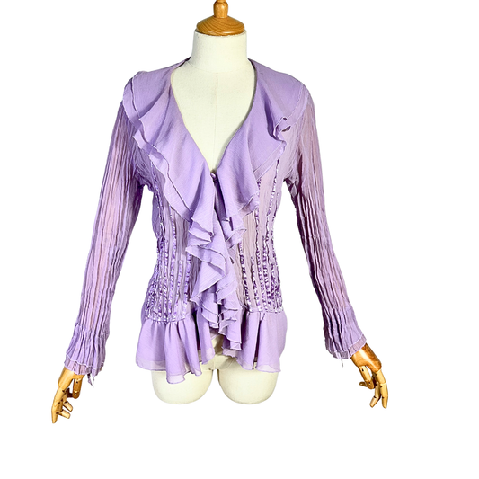 Ruffle detail longsleeve top - M