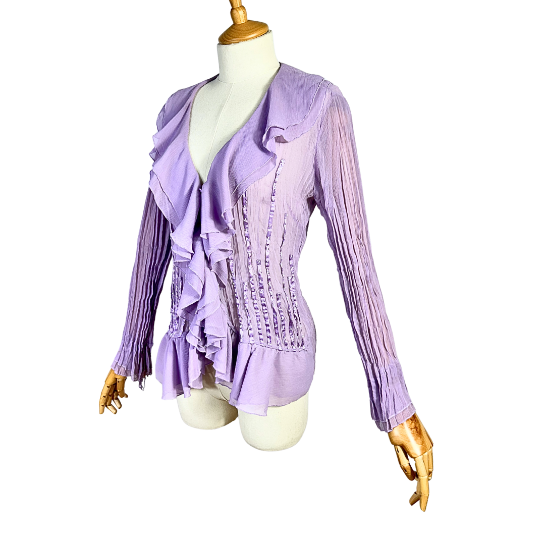 Ruffle detail longsleeve top - M