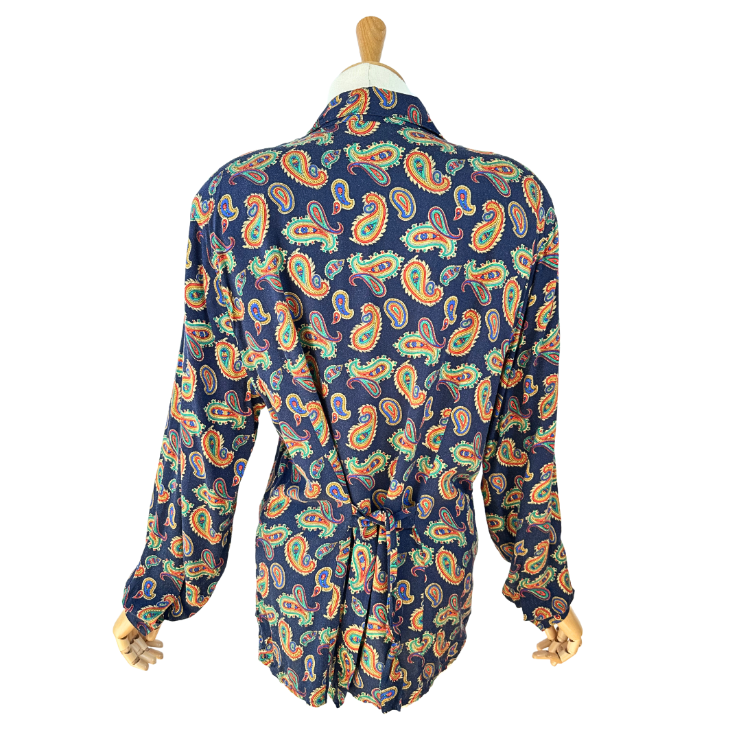 Vintage paisley print longsleeve shirt - M