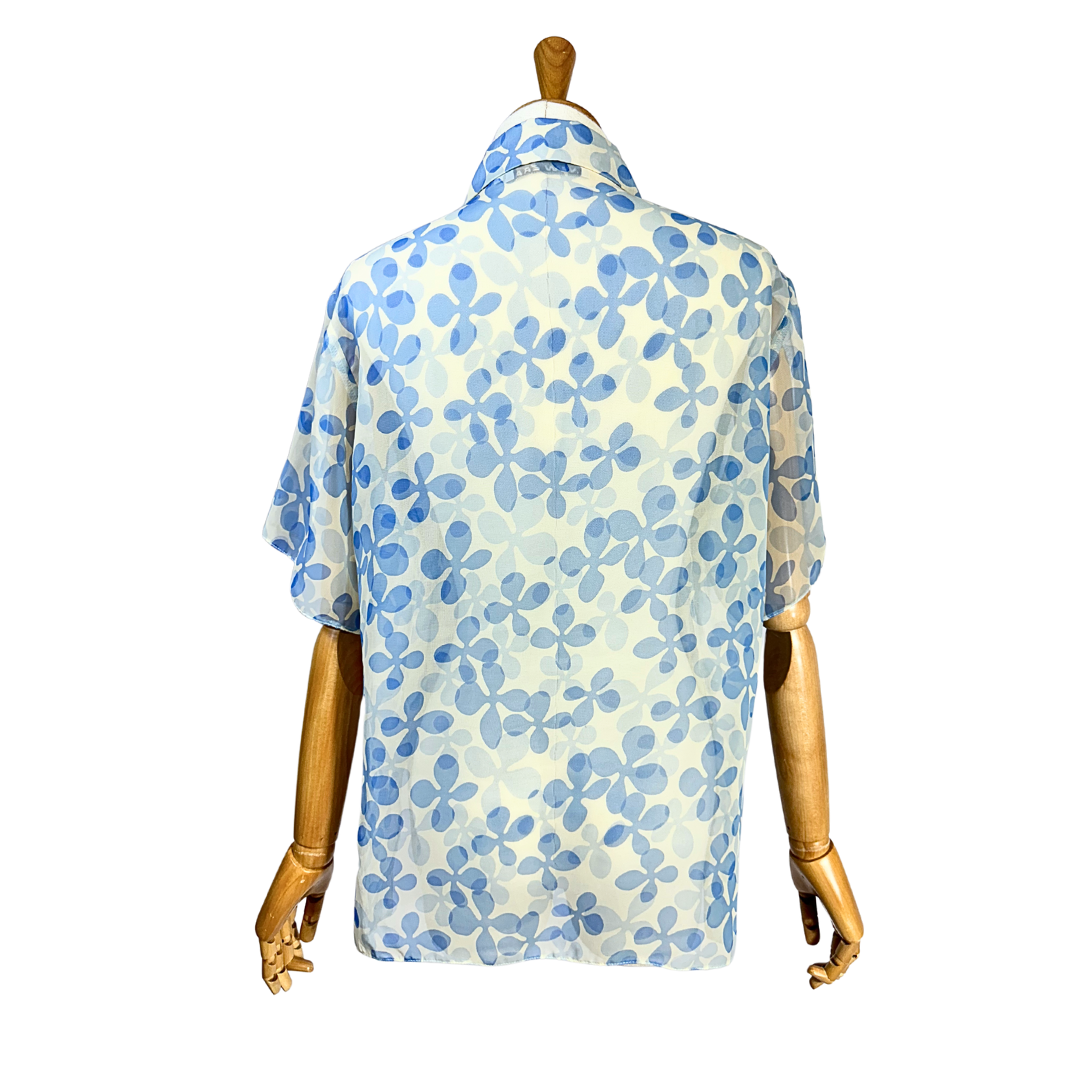 Sheer floral shirt - M