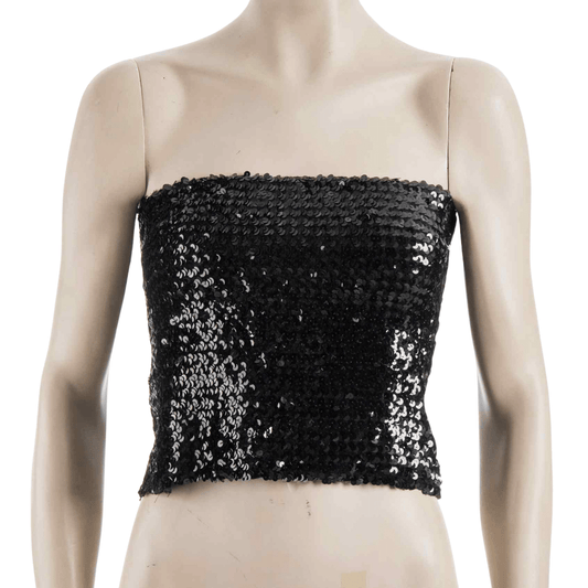 Sequin boobtube cropped top - M