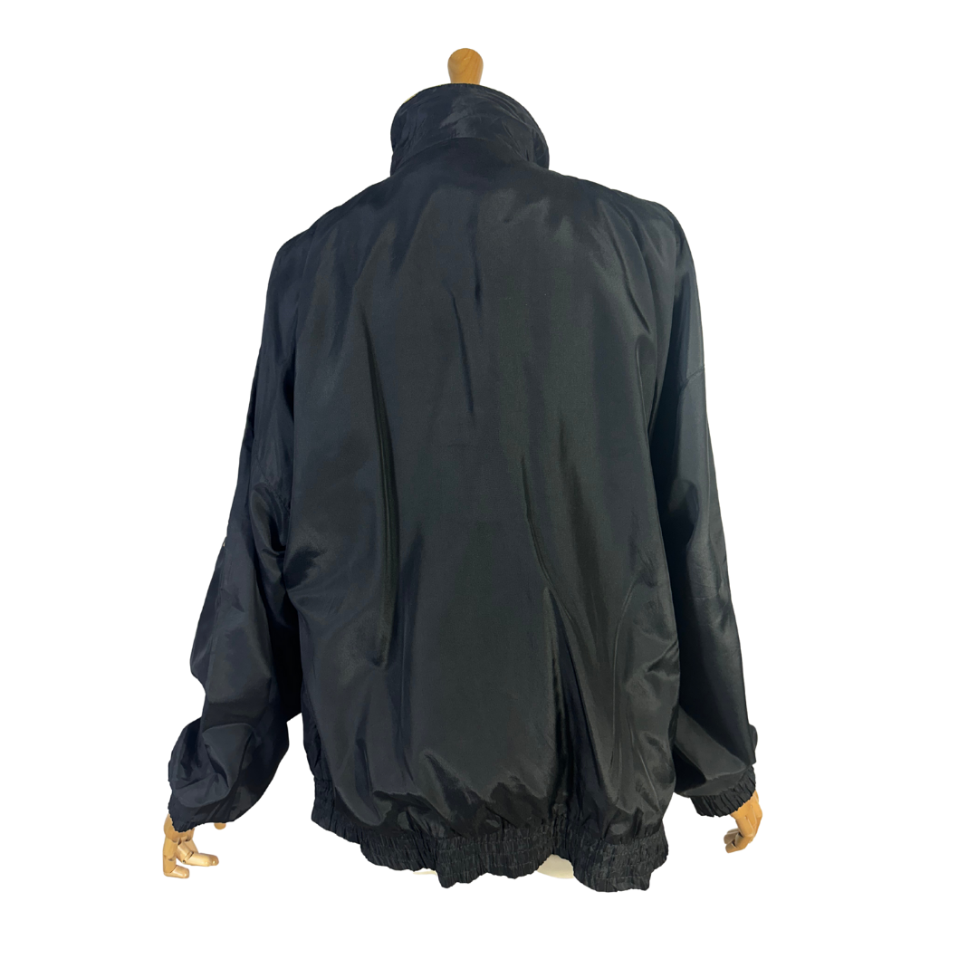 Black retro zipped up jacket - L