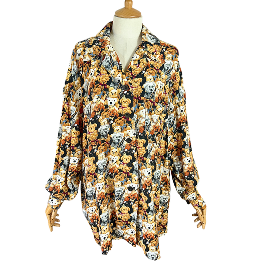 Vintage teddy bear print shirt - XL/2XL