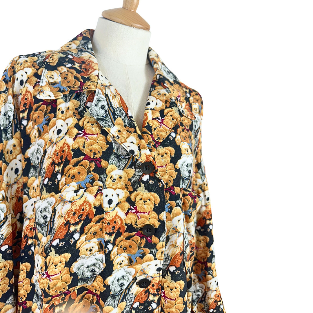 Vintage teddy bear print shirt - XL/2XL