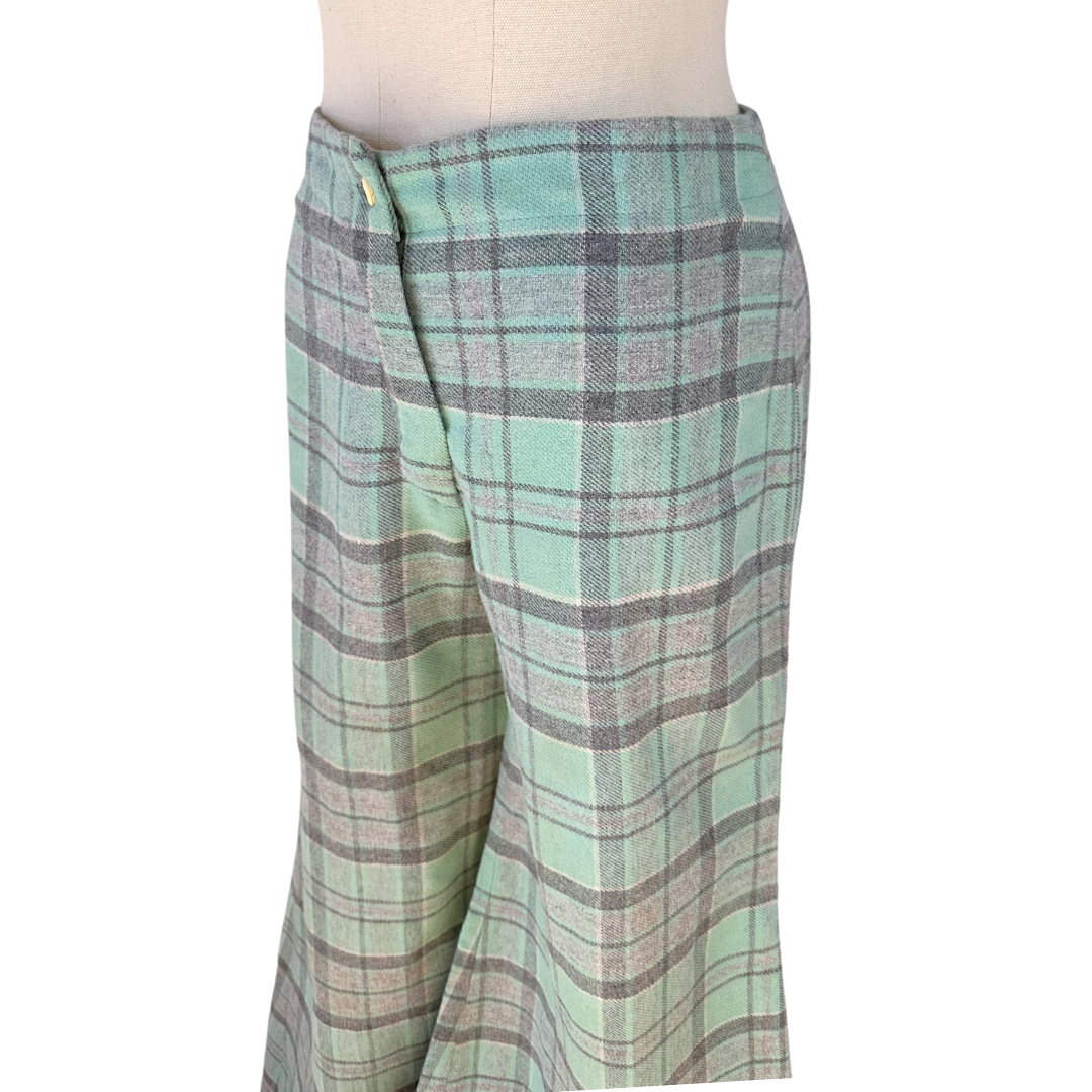 Checkered vintage flared pants - M