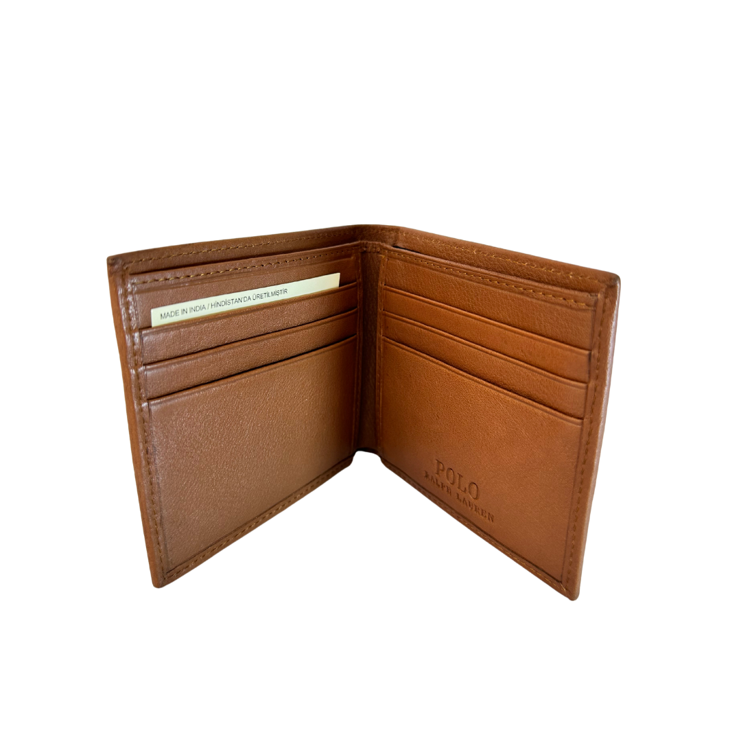 Brown Polo Ralph Lauren leather billfold wallet