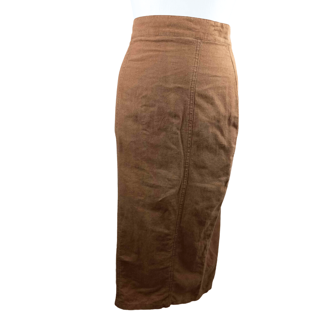 High-waisted midi pencil skirt - S