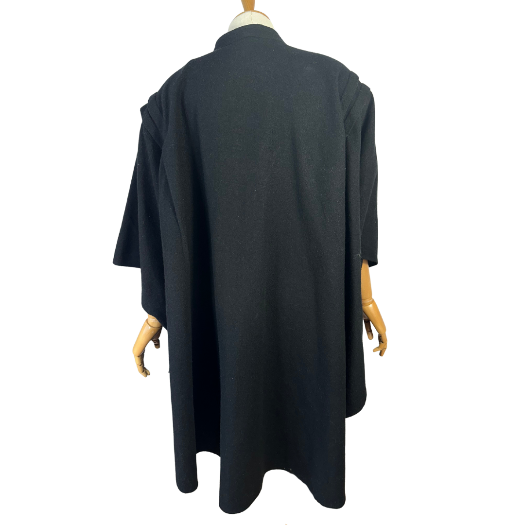 Black vintage batwing coat - L