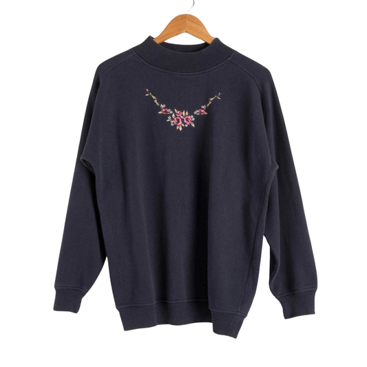 Floral embroidered sweatshirt - M