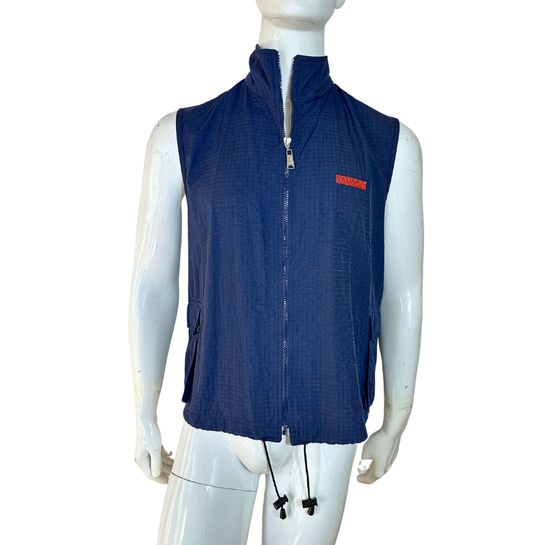 Blue Kangol zipped up vest - M