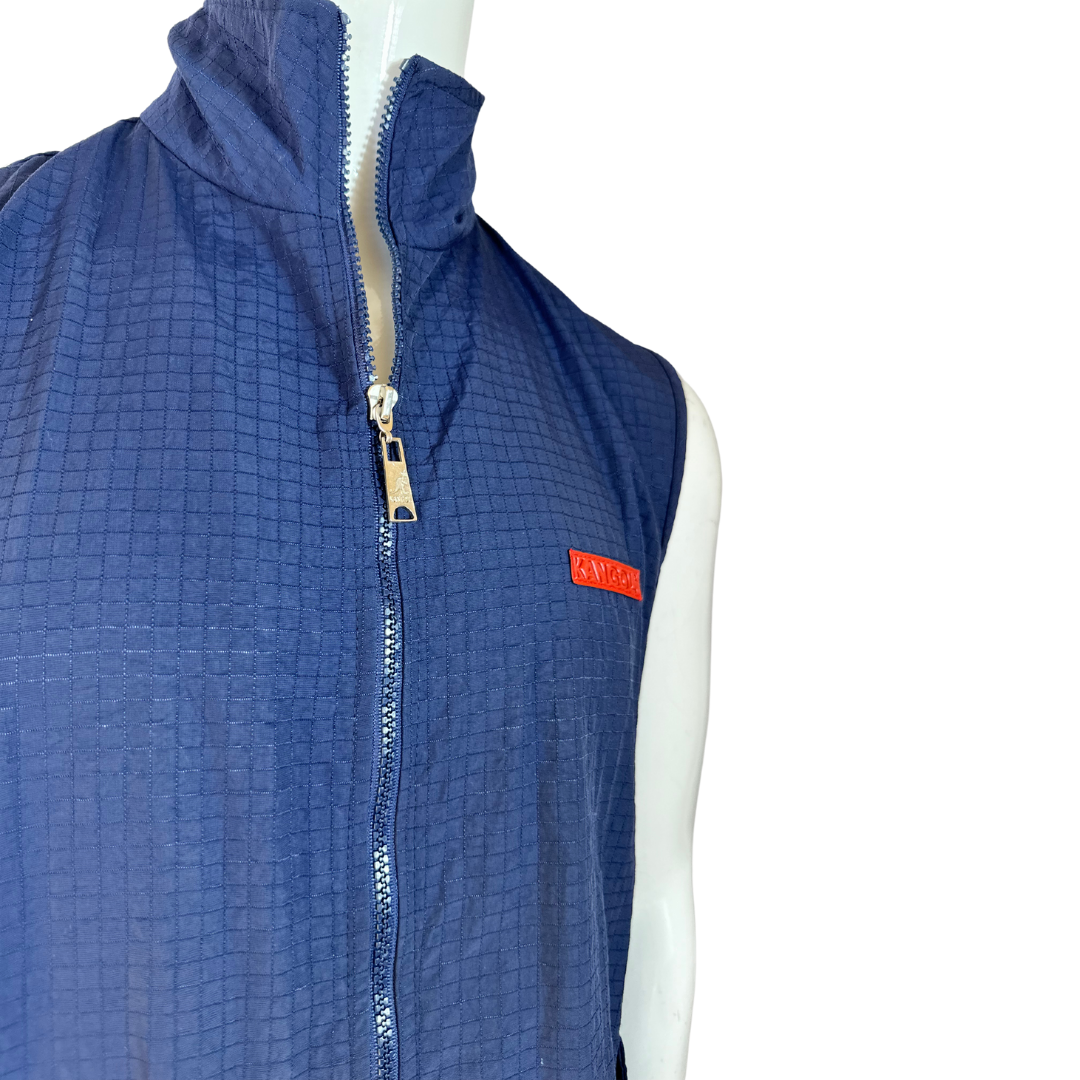 Blue Kangol zipped up vest - M