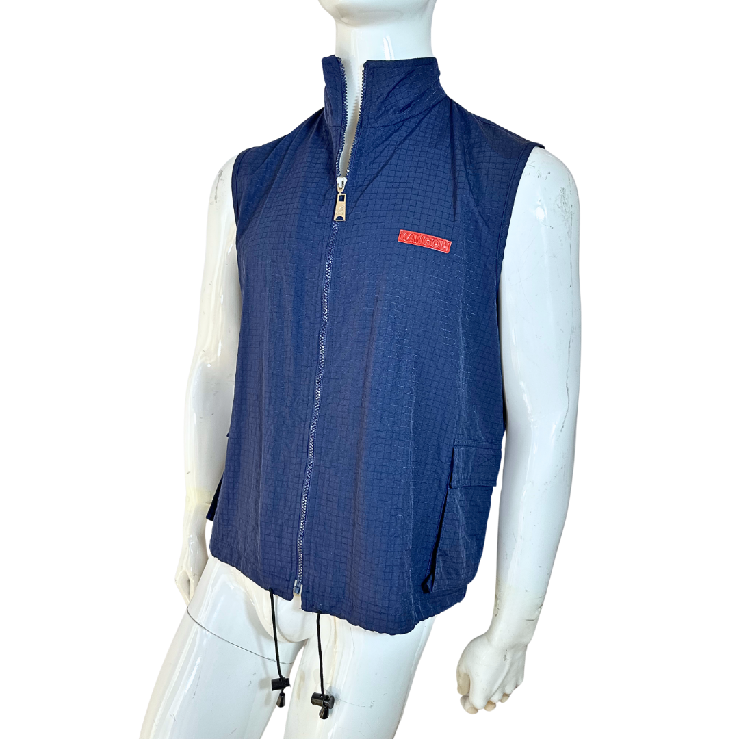 Blue Kangol zipped up vest - M