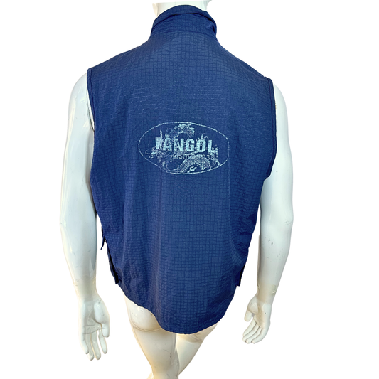 Blue Kangol zipped up vest - M