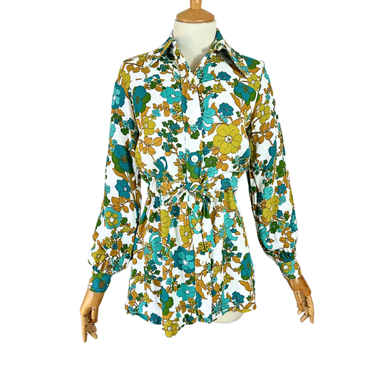 70s floral shirt - S